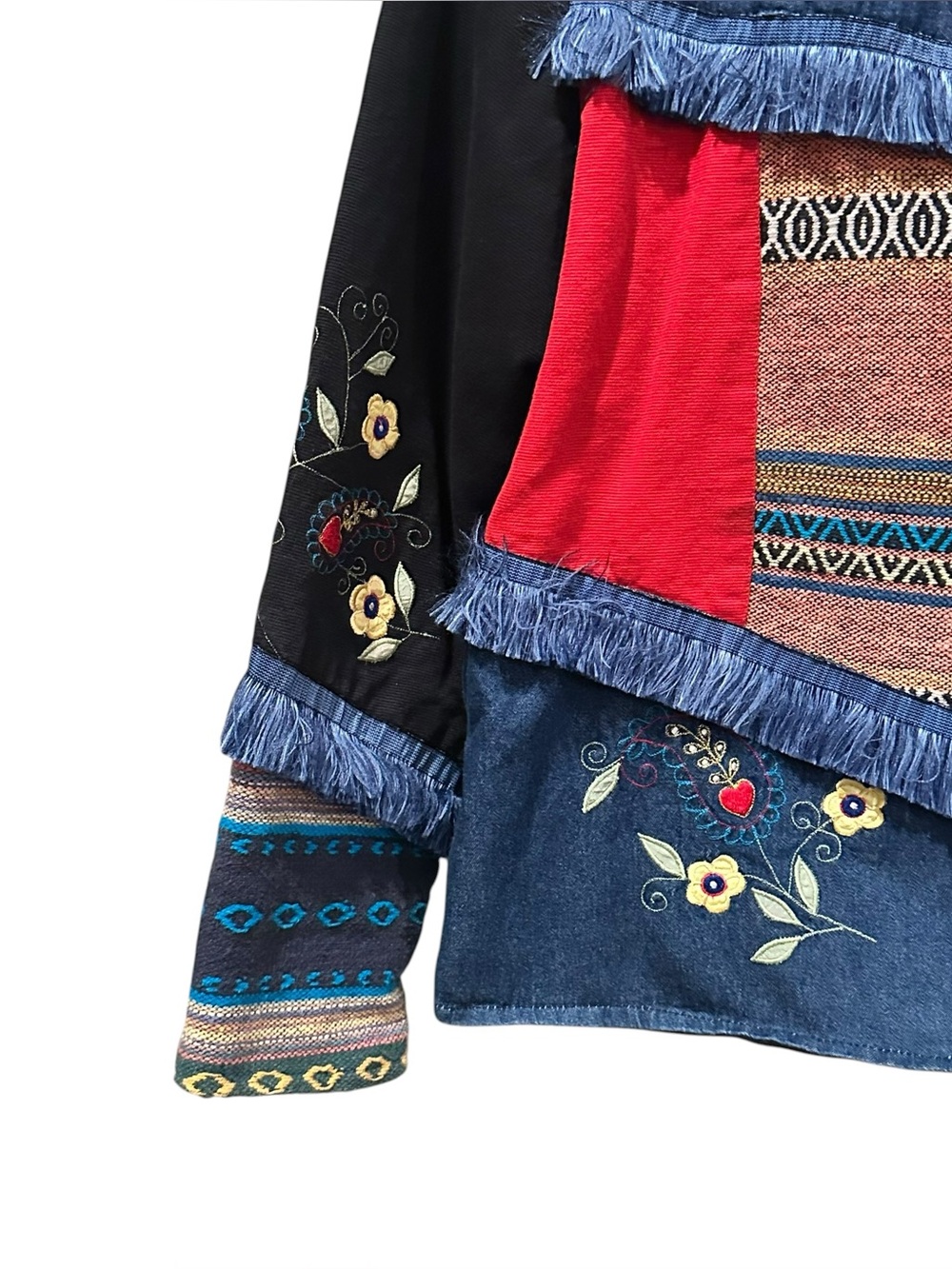 Vintage Alex Kim Patchwork Aztec Southwestern Cowgirl Jacket Sz S Floral Artsy - Picture 4 of 13